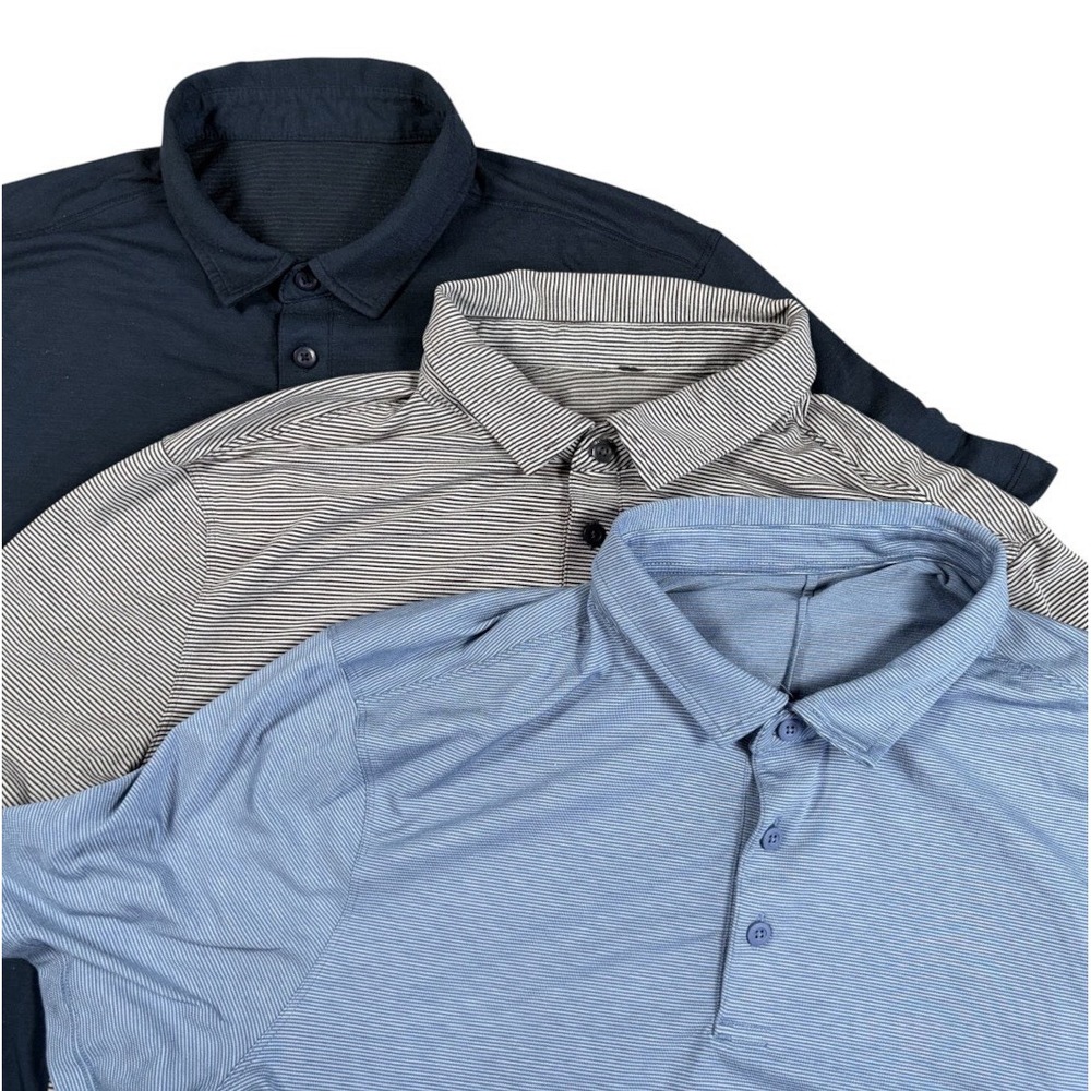 Lot Of 3 Lululemon Evolution Polo Shirt Mens Large Performance Golf Stretch